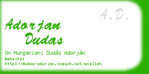 adorjan dudas business card