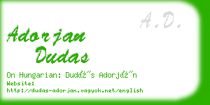 adorjan dudas business card